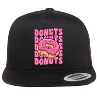Groovy Pink Donut Squad Sprinkles Donut Lover Matching Donut Flatbill Hat