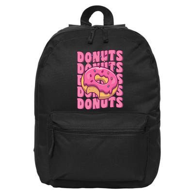 Groovy Pink Donut Squad Sprinkles Donut Lover Matching Donut 16 in Basic Backpack
