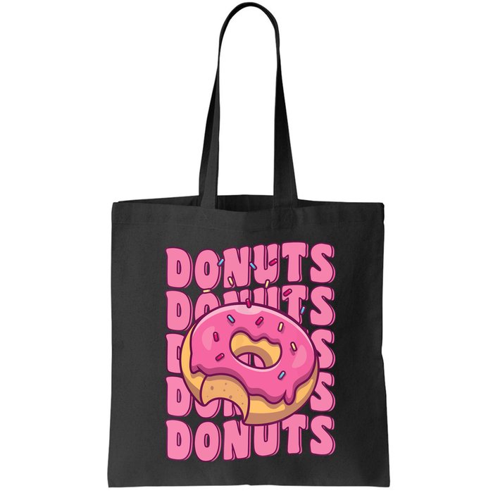 Groovy Pink Donut Squad Sprinkles Donut Lover Matching Donut Bag