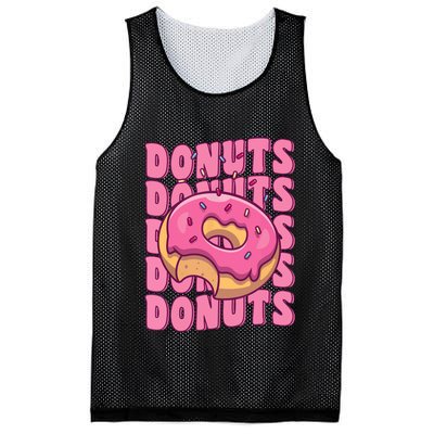 Groovy Pink Donut Squad Sprinkles Donut Lover Matching Donut Mesh Reversible Basketball Jersey Tank