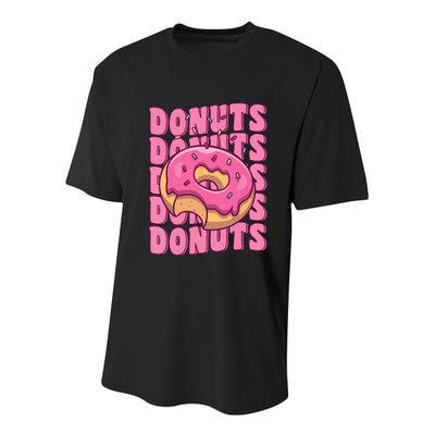 Groovy Pink Donut Squad Sprinkles Donut Lover Matching Donut Youth Performance Sprint T-Shirt