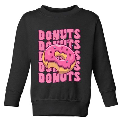 Groovy Pink Donut Squad Sprinkles Donut Lover Matching Donut Toddler Sweatshirt