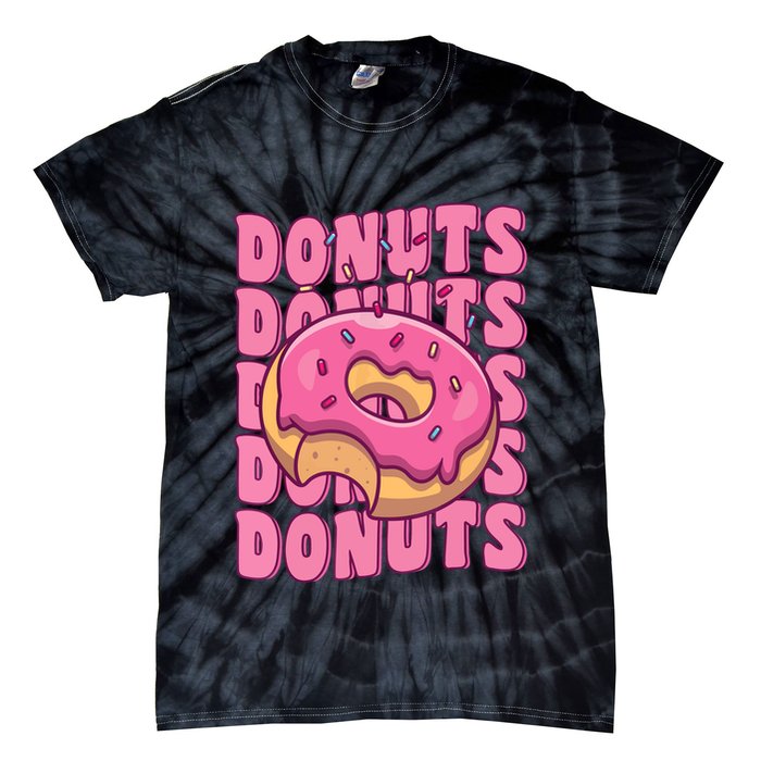 Groovy Pink Donut Squad Sprinkles Donut Lover Matching Donut Tie-Dye T-Shirt