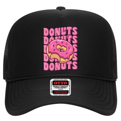 Groovy Pink Donut Squad Sprinkles Donut Lover Matching Donut Trucker Hat