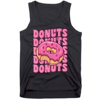 Groovy Pink Donut Squad Sprinkles Donut Lover Matching Donut Tank Top