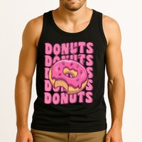 Groovy Pink Donut Squad Sprinkles Donut Lover Matching Donut Tank Top