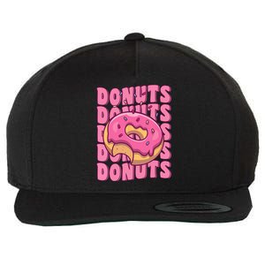 Groovy Pink Donut Squad Sprinkles Donut Lover Matching Donut Wool Snapback Cap