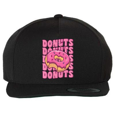 Groovy Pink Donut Squad Sprinkles Donut Lover Matching Donut Wool Snapback Cap