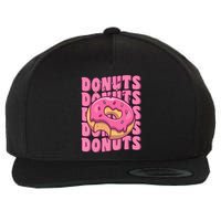 Groovy Pink Donut Squad Sprinkles Donut Lover Matching Donut Wool Snapback Cap