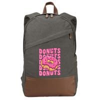 Groovy Pink Donut Squad Sprinkles Donut Lover Matching Donut Cotton Canvas Backpack