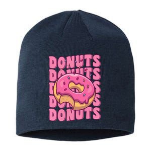 Groovy Pink Donut Squad Sprinkles Donut Lover Matching Donut Sustainable Beanie