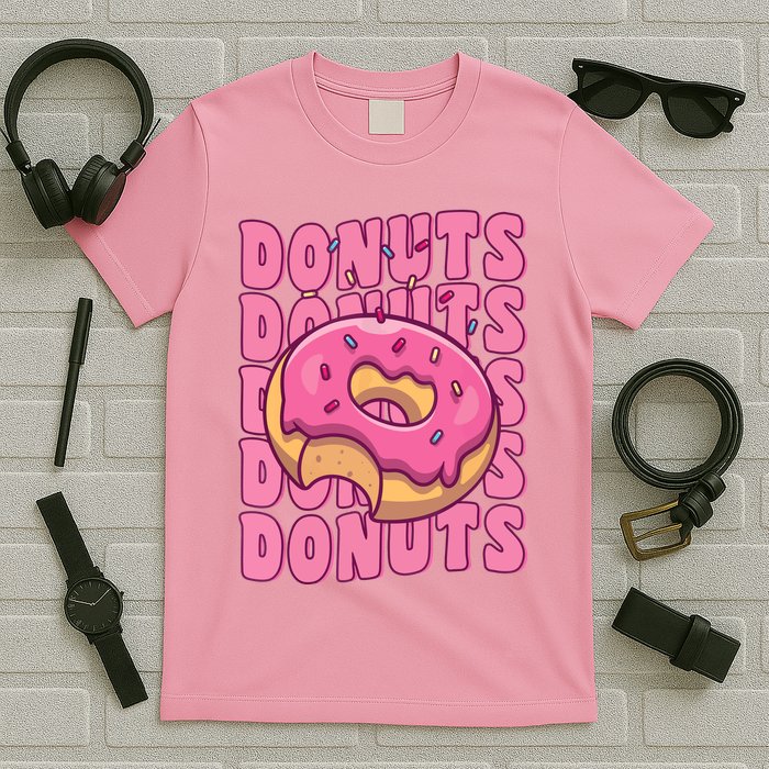Groovy Pink Donut Squad Sprinkles Donut Lover Matching Donut T-Shirt