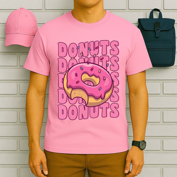 Groovy Pink Donut Squad Sprinkles Donut Lover Matching Donut T-Shirt