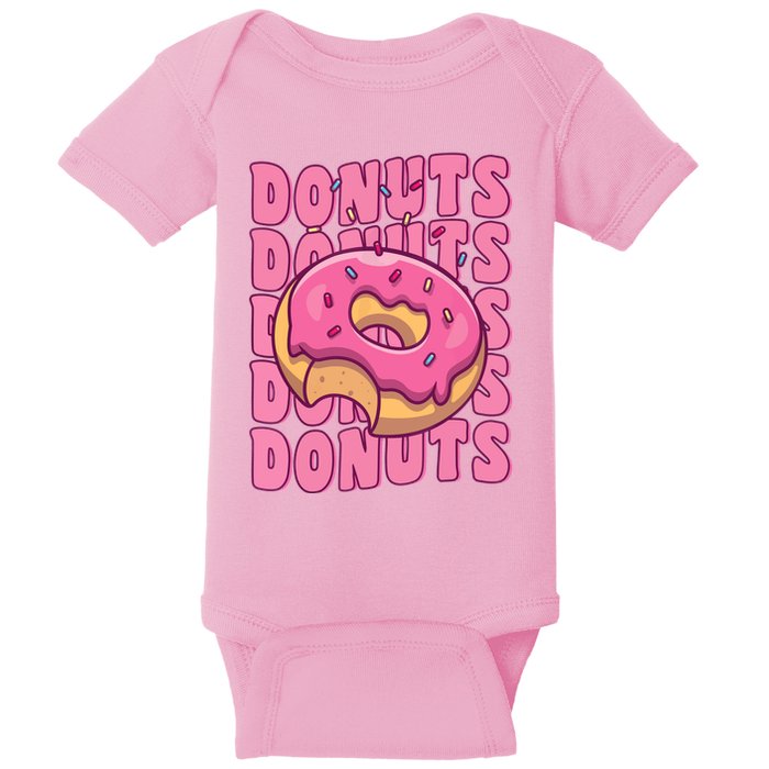Groovy Pink Donut Squad Sprinkles Donut Lover Matching Donut Baby Bodysuit