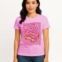Groovy Pink Donut Squad Sprinkles Donut Lover Matching Donut Womens T-Shirt