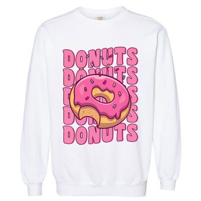 Groovy Pink Donut Squad Sprinkles Donut Lover Matching Donut Garment-Dyed Sweatshirt