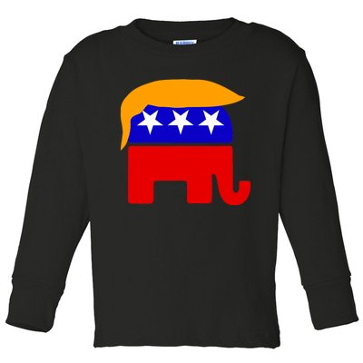 Gop President Donald Trump Republican Elephant Hair Toddler Long Sleeve Shirt