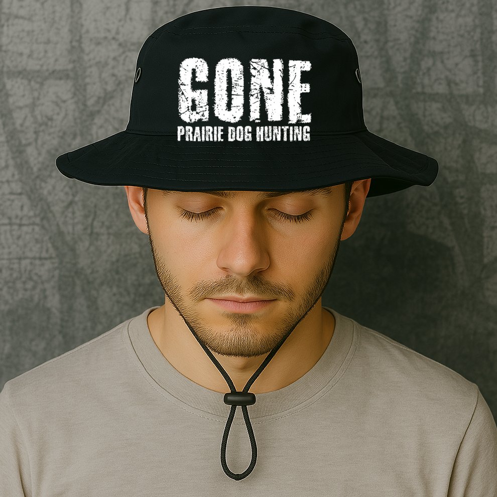 Gone Prairie Dog Hunting Funny Beer Lover Gift Idea Funny Gift Bucket Hat
