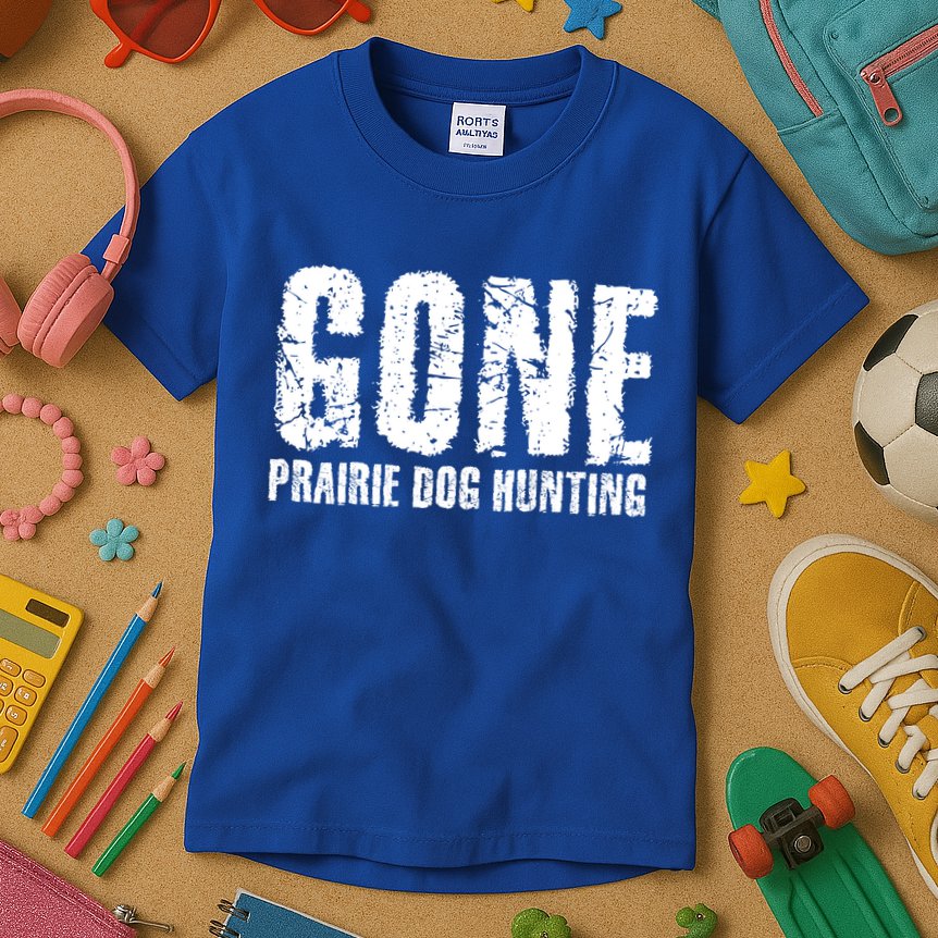 Gone Prairie Dog Hunting Funny Beer Lover Gift Idea Funny Gift Kids T-Shirt