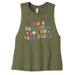 Groovy Pediatric Dentistry Dental Hygiene Assistant Dentist Women's Racerback Cropped Tank