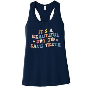 Groovy Pediatric Dentistry Dental Hygiene Assistant Dentist Women's Racerback Tank