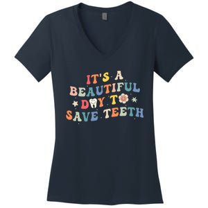 Groovy Pediatric Dentistry Dental Hygiene Assistant Dentist Women's V-Neck T-Shirt