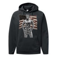 Gangster Pro Donald Trump Tattoo Republican American Flag Performance Fleece Hoodie