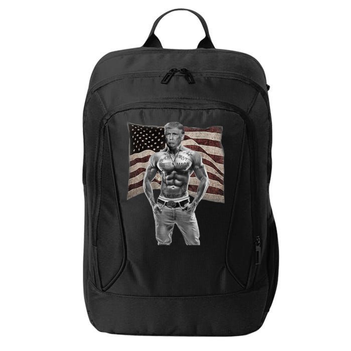 Gangster Pro Donald Trump Tattoo Republican American Flag City Backpack