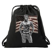 Gangster Pro Donald Trump Tattoo Republican American Flag Drawstring Bag