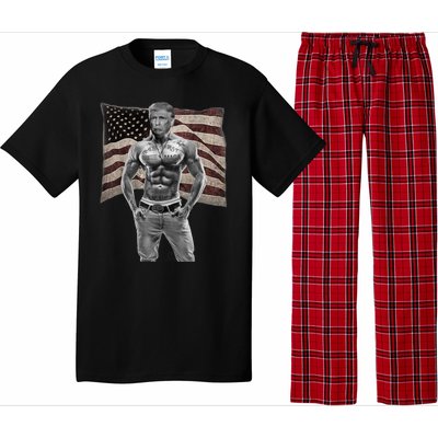 Gangster Pro Donald Trump Tattoo Republican American Flag Pajama Set