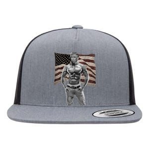 Gangster Pro Donald Trump Tattoo Republican American Flag Flat Bill Trucker Hat