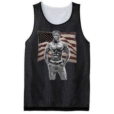 Gangster Pro Donald Trump Tattoo Republican American Flag Mesh Reversible Basketball Jersey Tank