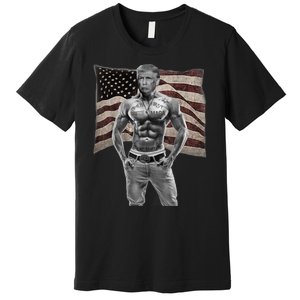 Gangster Pro Donald Trump Tattoo Republican American Flag Premium T-Shirt