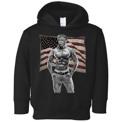 Gangster Pro Donald Trump Tattoo Republican American Flag Toddler Hoodie