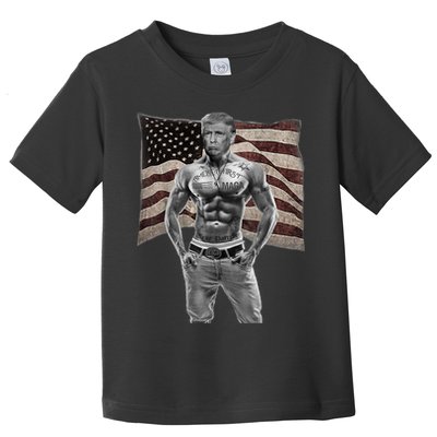 Gangster Pro Donald Trump Tattoo Republican American Flag Toddler T-Shirt