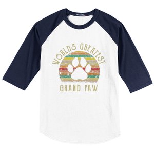 Grand Paw Dog Lover Grandpaw Fathers Day Baseball Sleeve Shirt