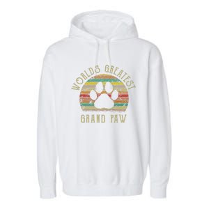 Grand Paw Dog Lover Grandpaw Fathers Day Garment-Dyed Fleece Hoodie