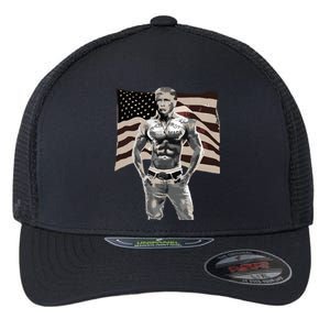 Gangster Pro Donald Trump Tattoo Republican American Flag V2 Flexfit Unipanel Trucker Cap