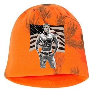 Gangster Pro Donald Trump Tattoo Republican American Flag V2 Kati - Camo Knit Beanie