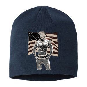 Gangster Pro Donald Trump Tattoo Republican American Flag V2 Sustainable Beanie