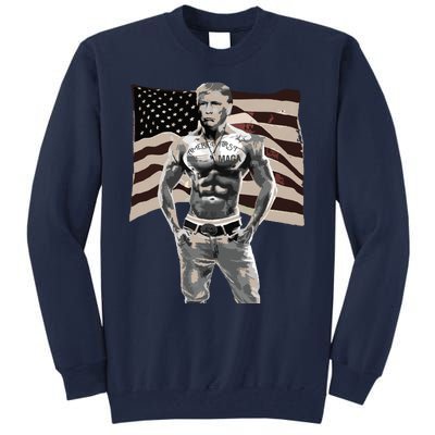 Gangster Pro Donald Trump Tattoo Republican American Flag V2 Tall Sweatshirt