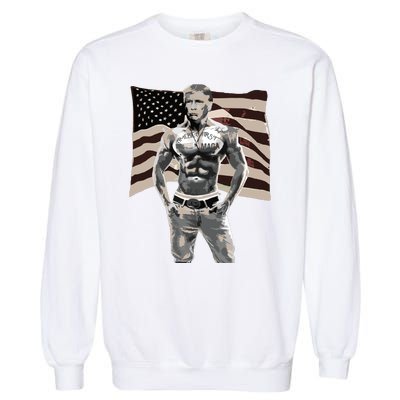 Gangster Pro Donald Trump Tattoo Republican American Flag V2 Garment-Dyed Sweatshirt