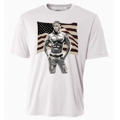 Gangster Pro Donald Trump Tattoo Republican American Flag V2 Cooling Performance Crew T-Shirt