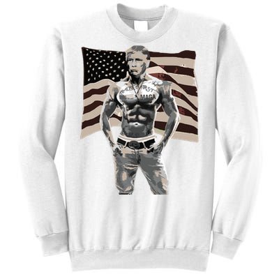 Gangster Pro Donald Trump Tattoo Republican American Flag V2 Sweatshirt