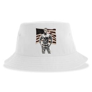 Gangster Pro Donald Trump Tattoo Republican American Flag V2 Sustainable Bucket Hat