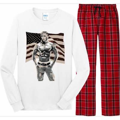 Gangster Pro Donald Trump Tattoo Republican American Flag V2 Long Sleeve Pajama Set