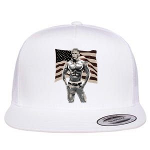 Gangster Pro Donald Trump Tattoo Republican American Flag V2 Flat Bill Trucker Hat