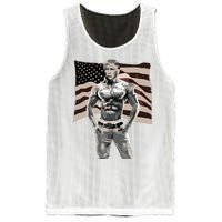 Gangster Pro Donald Trump Tattoo Republican American Flag V2 Mesh Reversible Basketball Jersey Tank