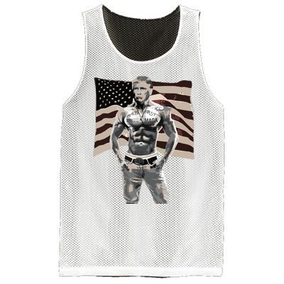 Gangster Pro Donald Trump Tattoo Republican American Flag V2 Mesh Reversible Basketball Jersey Tank