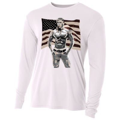 Gangster Pro Donald Trump Tattoo Republican American Flag V2 Cooling Performance Long Sleeve Crew